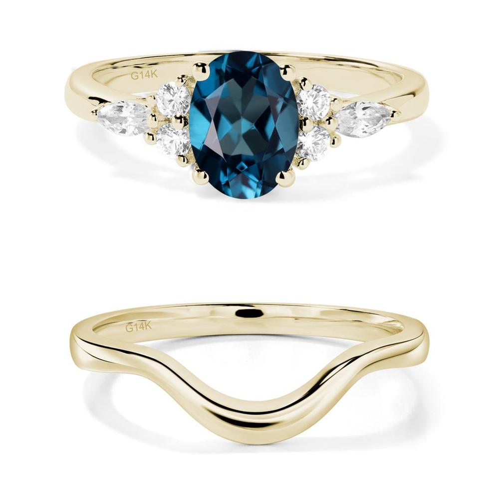 Simple Oval London Blue Topaz Engagement Ring - LUO Jewelry #metal_xxxxx