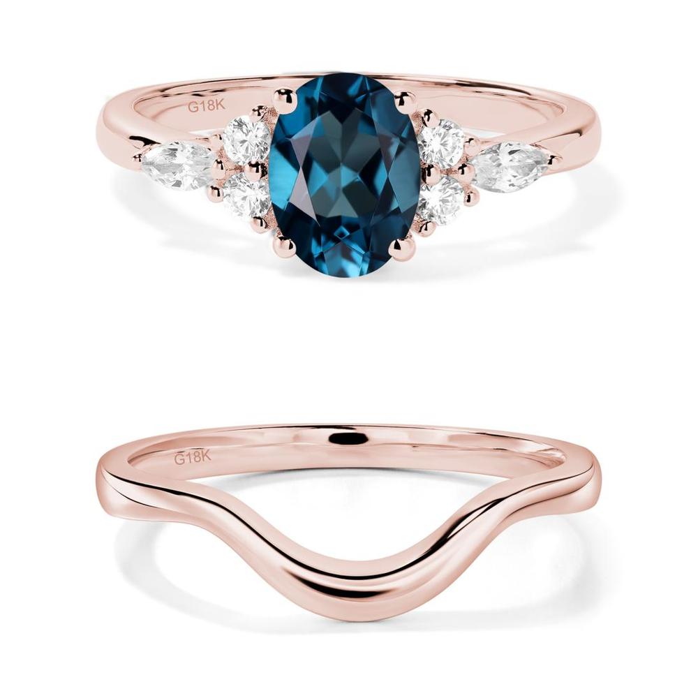 Simple Oval London Blue Topaz Engagement Ring - LUO Jewelry #metal_xxxxx
