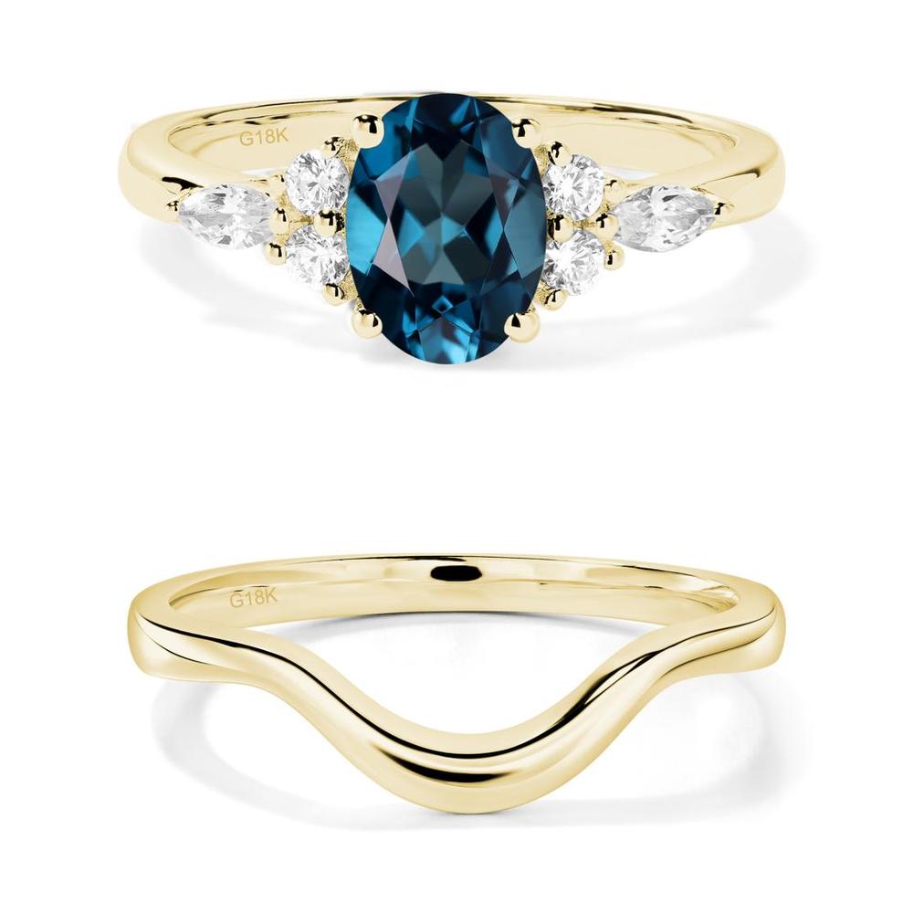 Simple Oval London Blue Topaz Engagement Ring - LUO Jewelry #metal_xxxxx