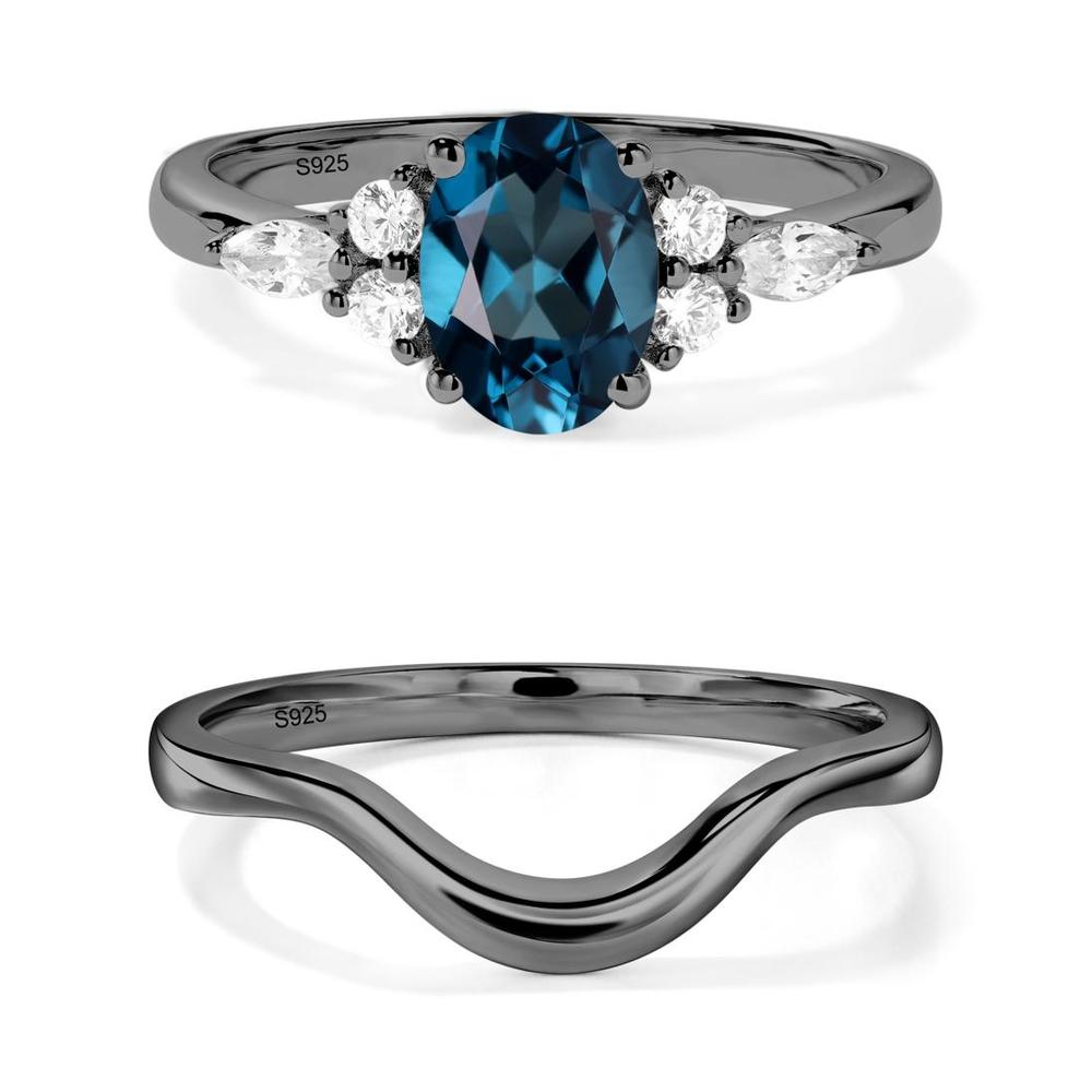 Simple Oval London Blue Topaz Engagement Ring - LUO Jewelry #metal_xxxxx