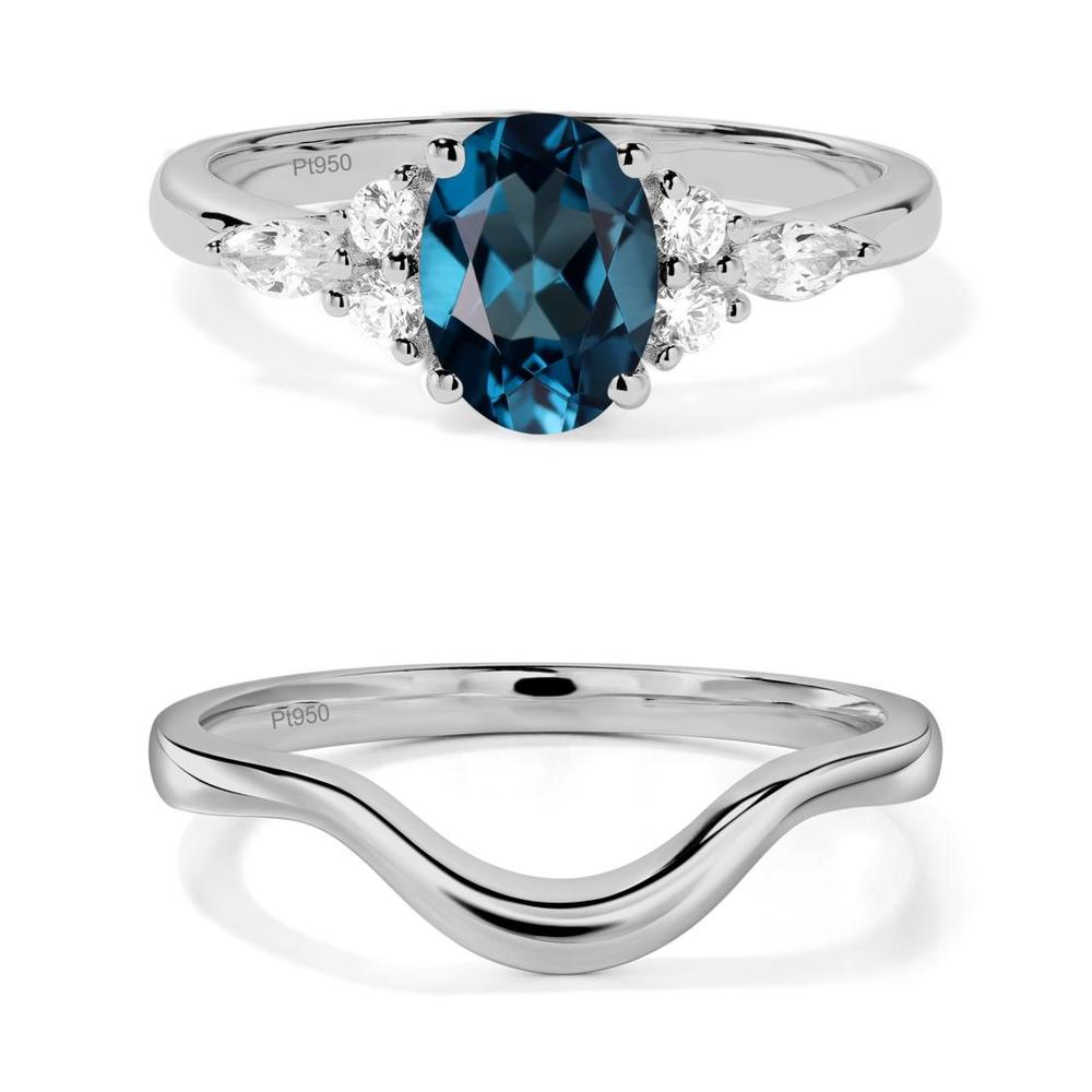 Simple Oval London Blue Topaz Engagement Ring - LUO Jewelry #metal_xxxxx