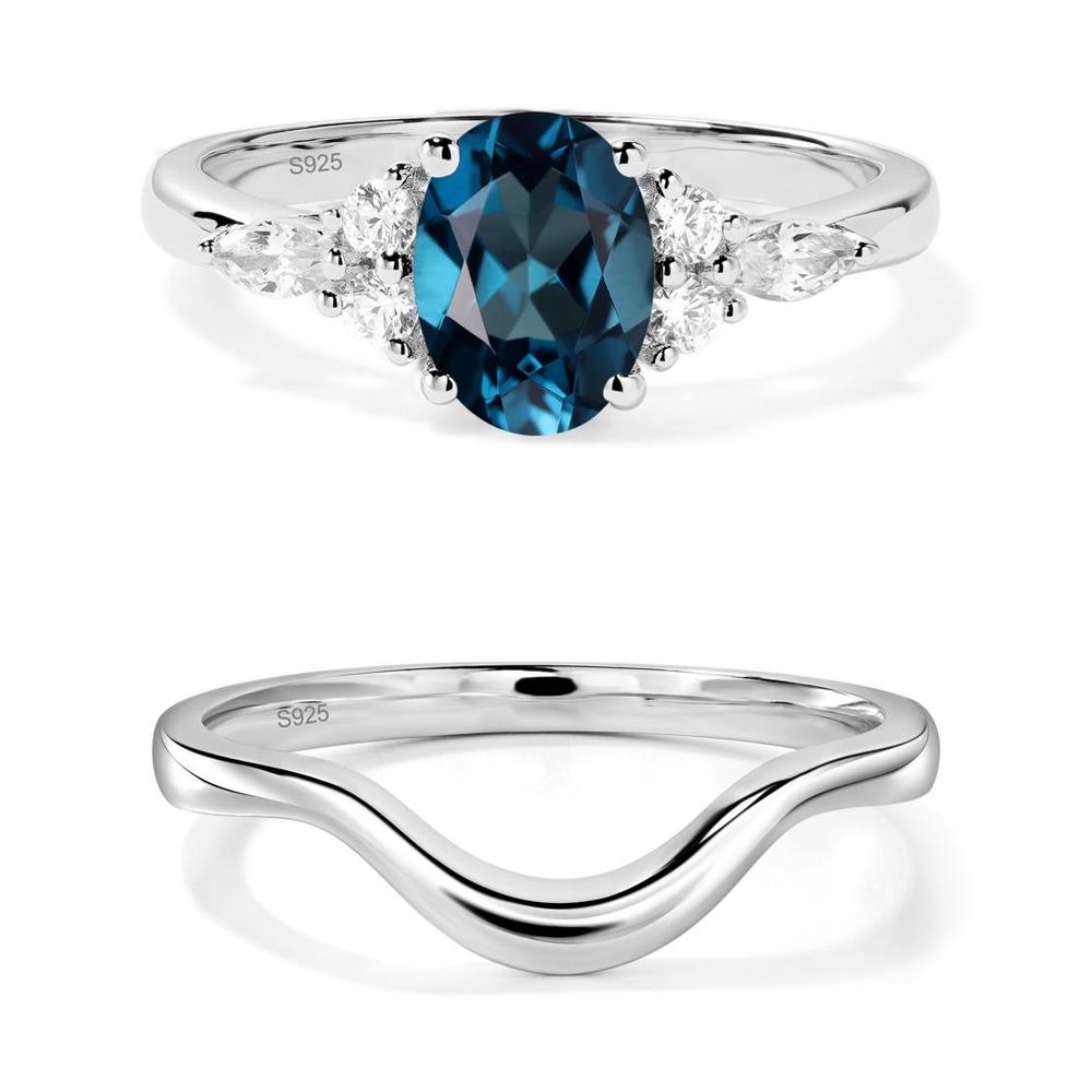 Simple Oval London Blue Topaz Engagement Ring - LUO Jewelry #metal_xxxxx