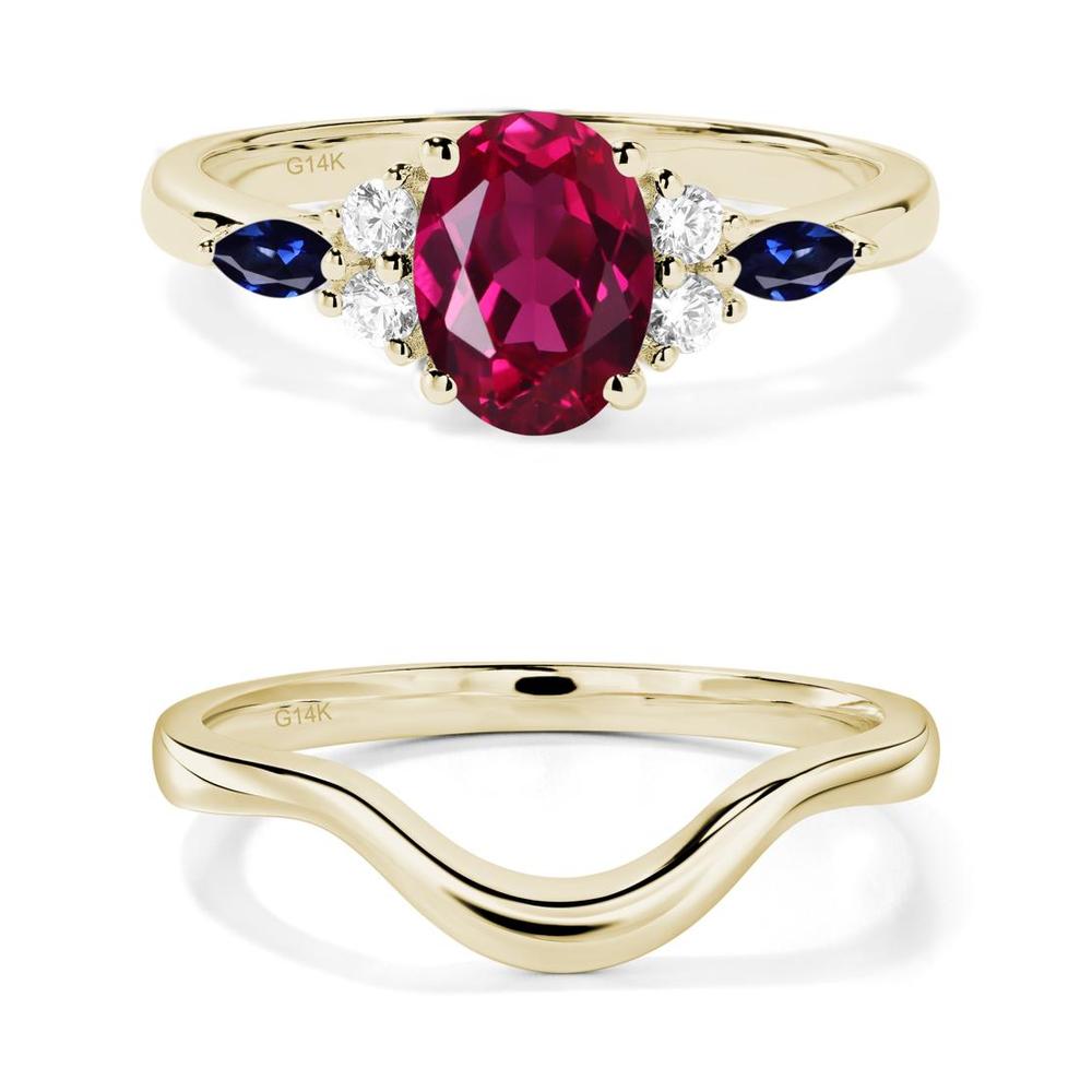 Simple Oval Ruby Engagement Ring - LUO Jewelry #metal_xxxxx