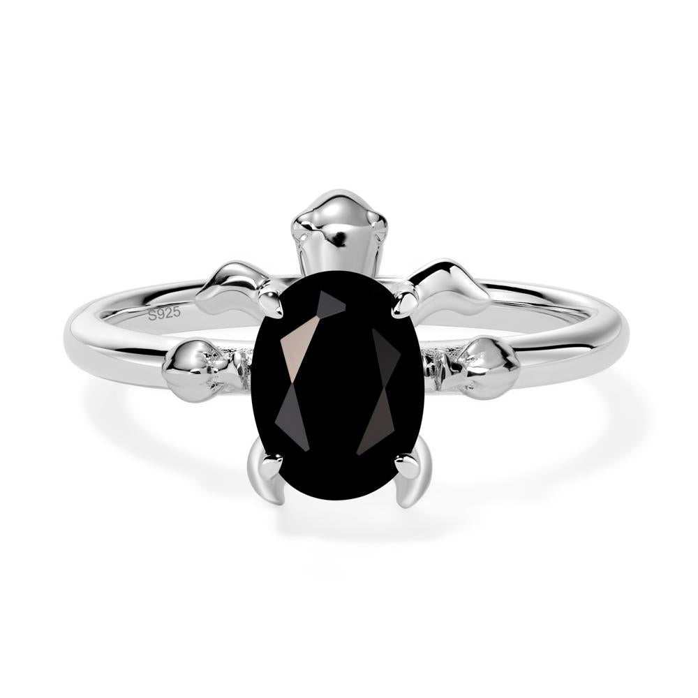 Black Spinel Sea Turtle Ring | LUO Jewelry #metal_sterling silver