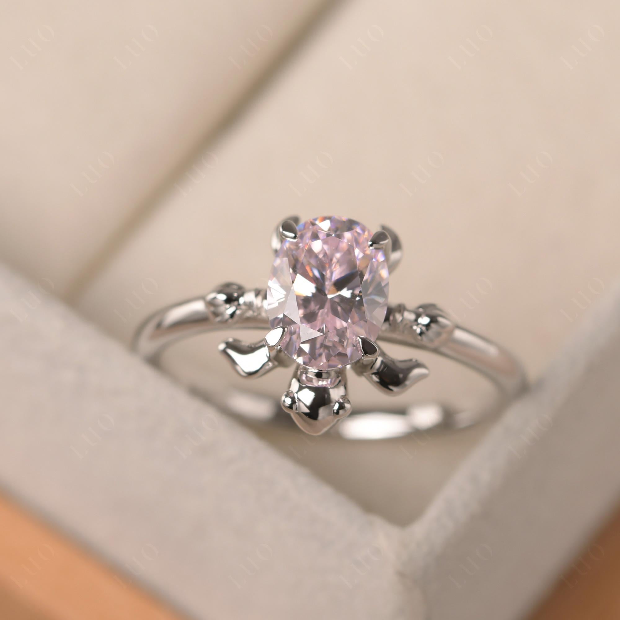 Pink Cubic Zirconia Turtle Ring - LUO Jewelry 