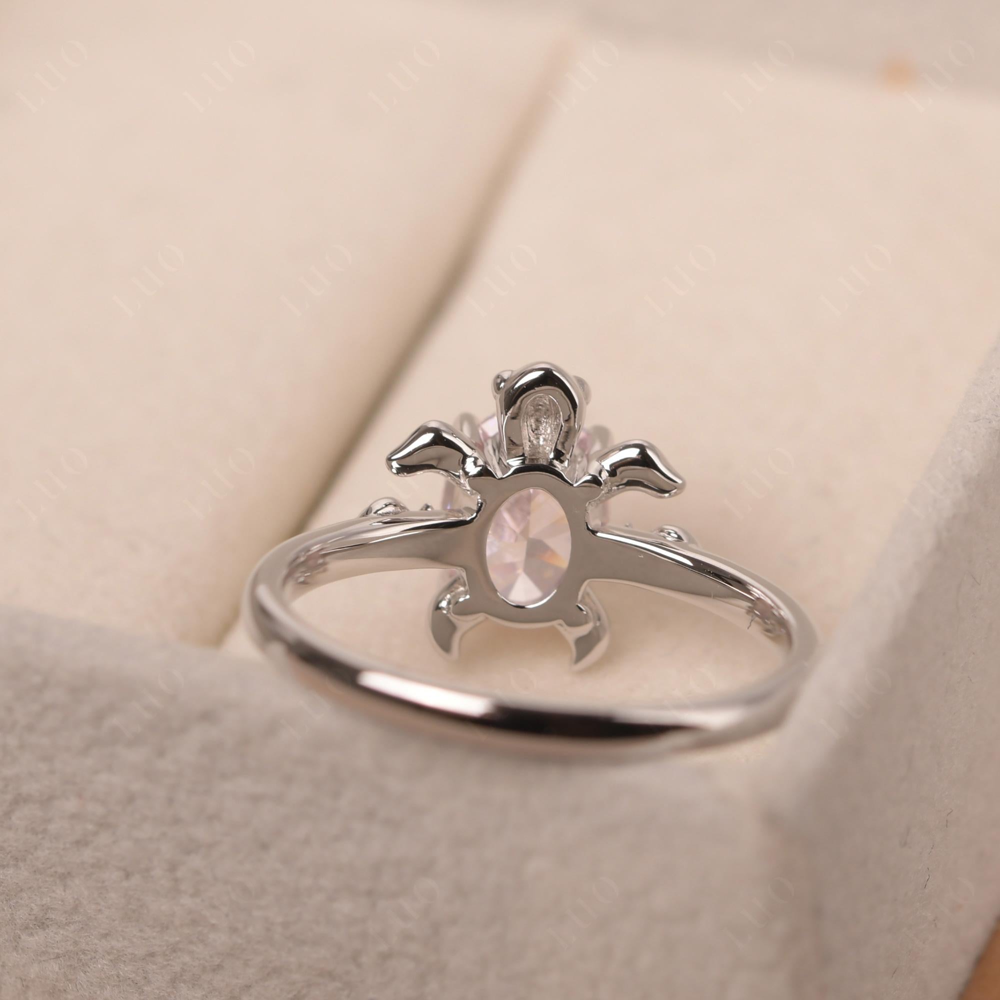 Pink Cubic Zirconia Turtle Ring - LUO Jewelry 