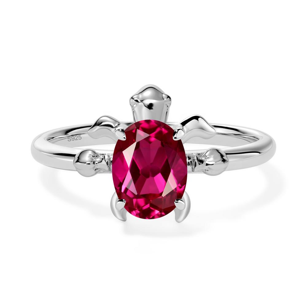 Oval Cut Ruby Turtle Ring | LUO