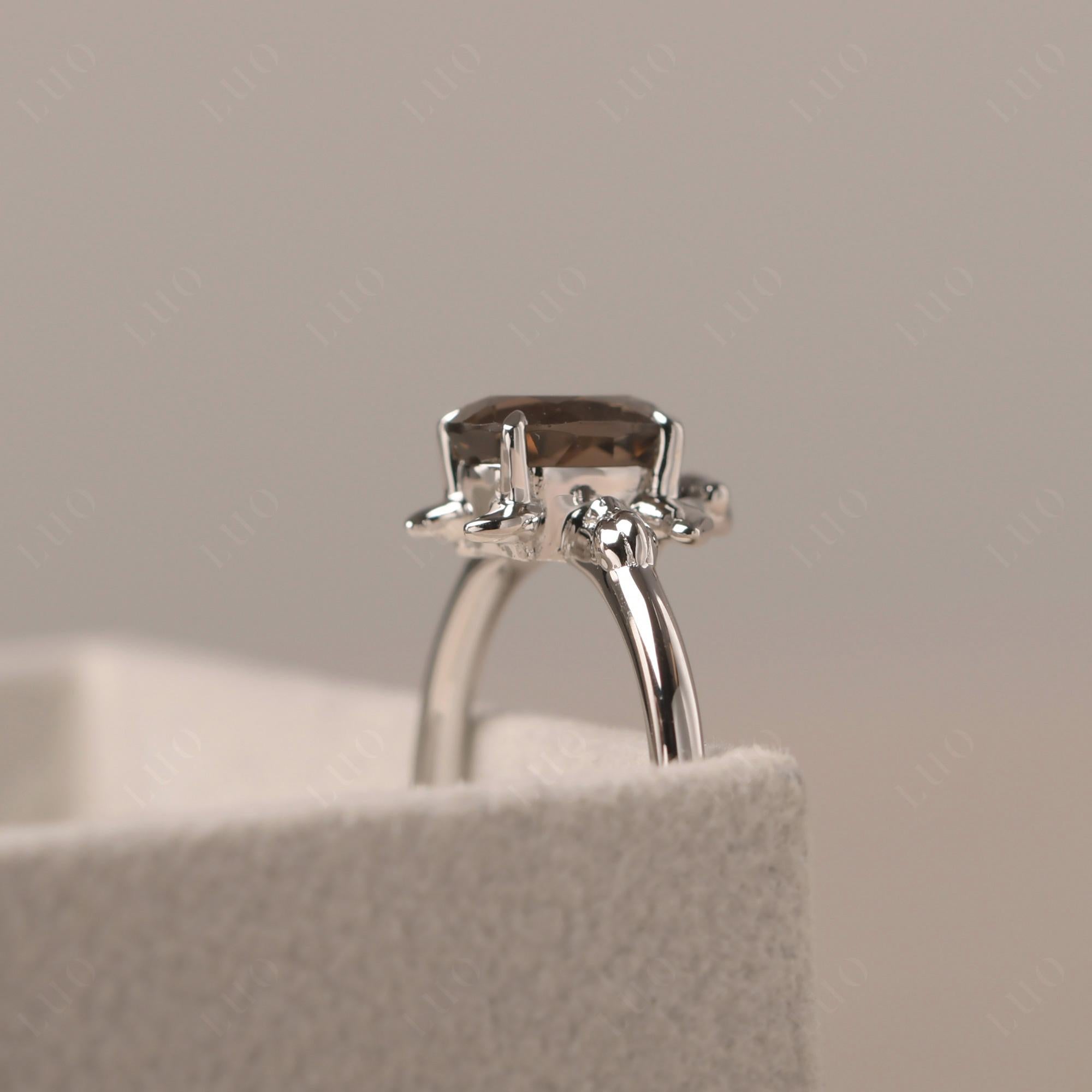 Smoky Quartz Sea Turtle Ring - LUO Jewelry 