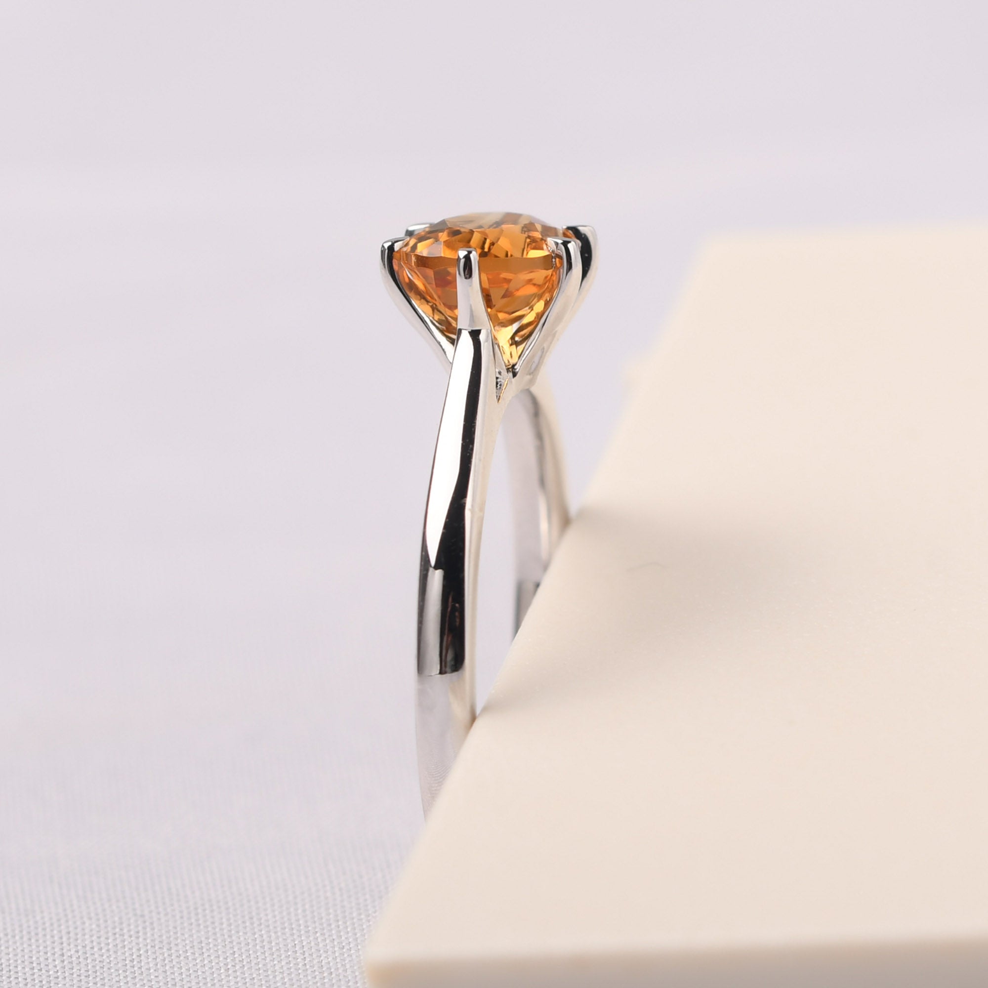 Citrine Claw Prong Engagement Ring