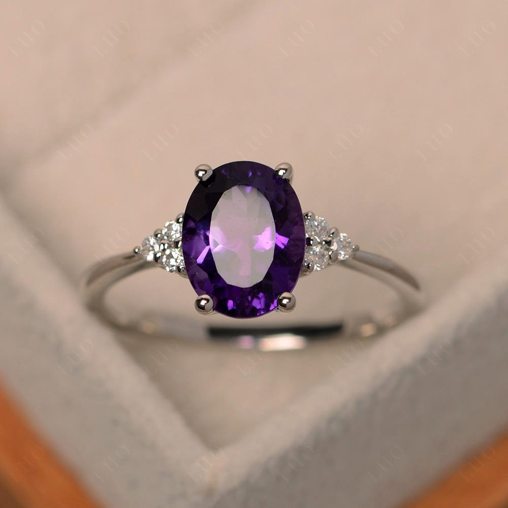 Simple Oval Amethyst Ring - LUO Jewelry 