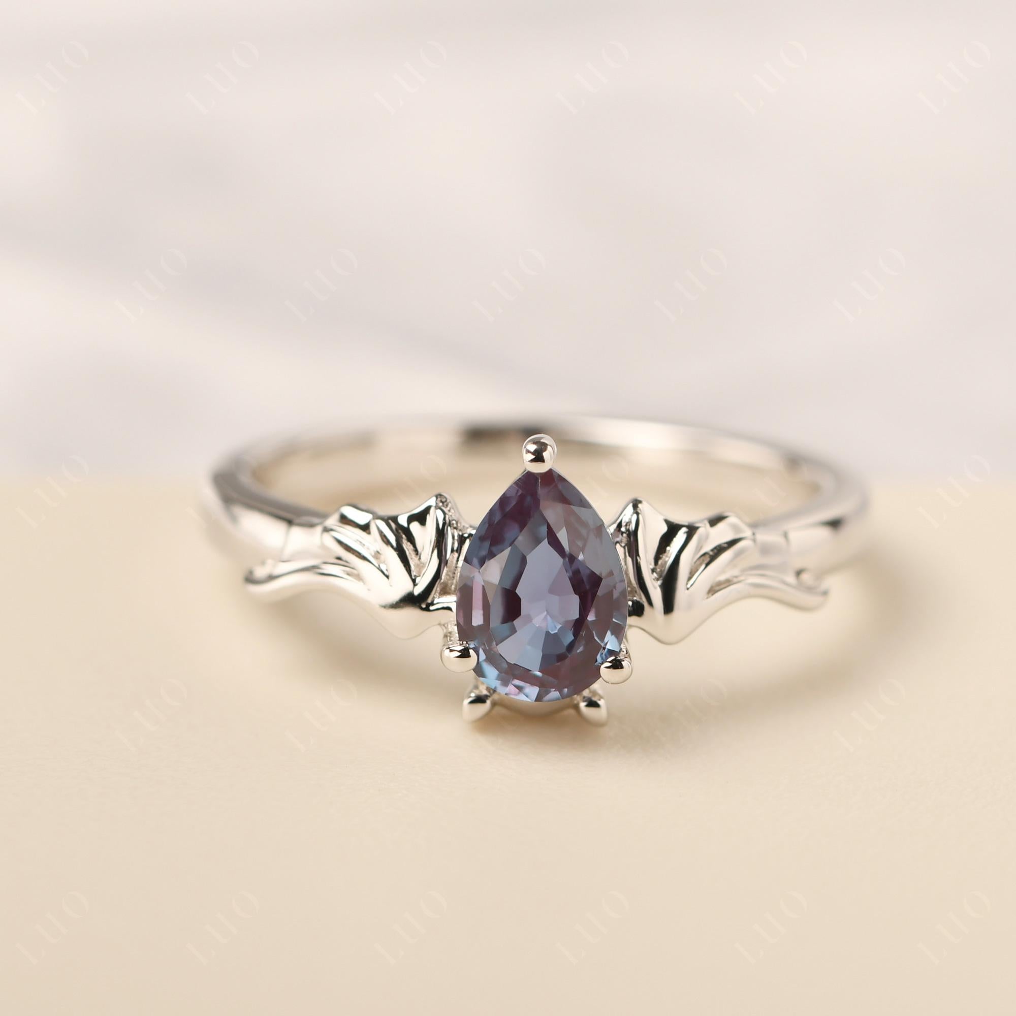 Alexandrite Bat Engagement Ring - LUO Jewelry 