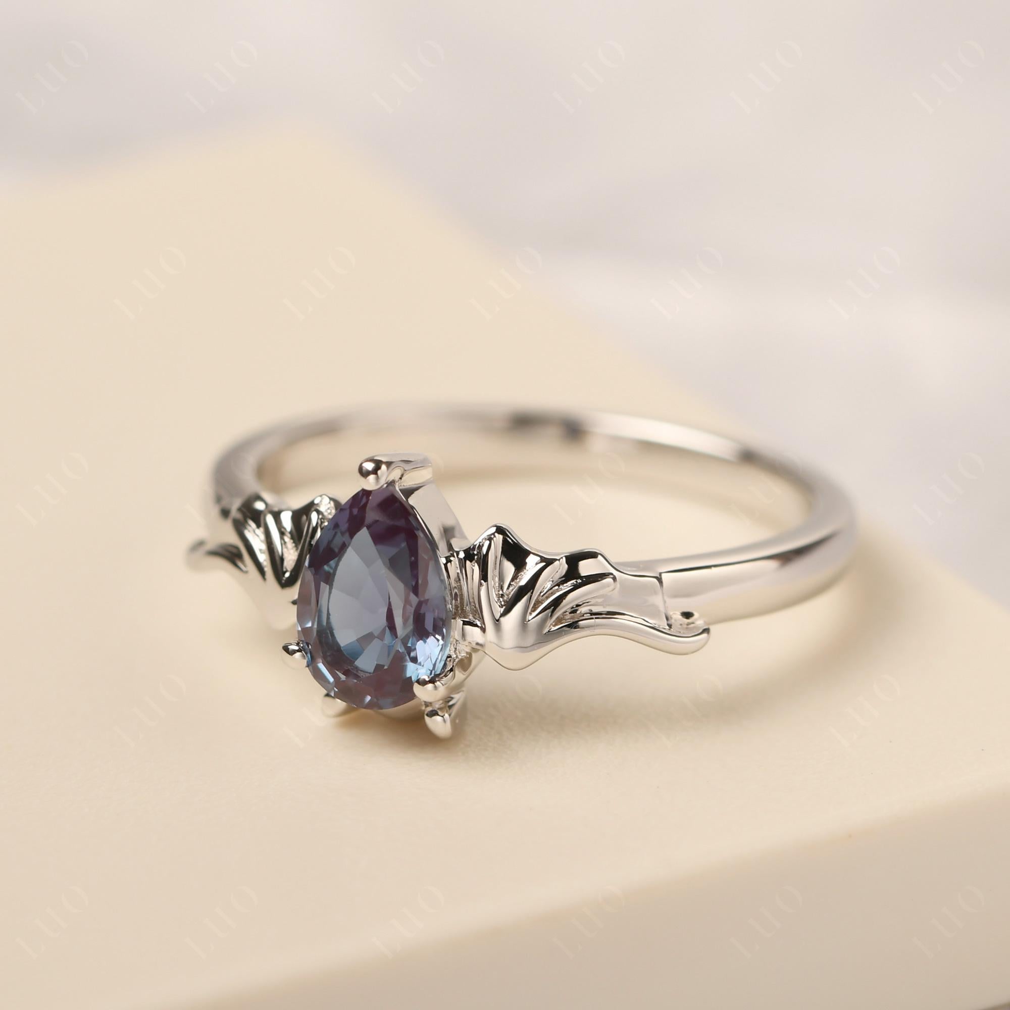 Alexandrite Bat Engagement Ring - LUO Jewelry 