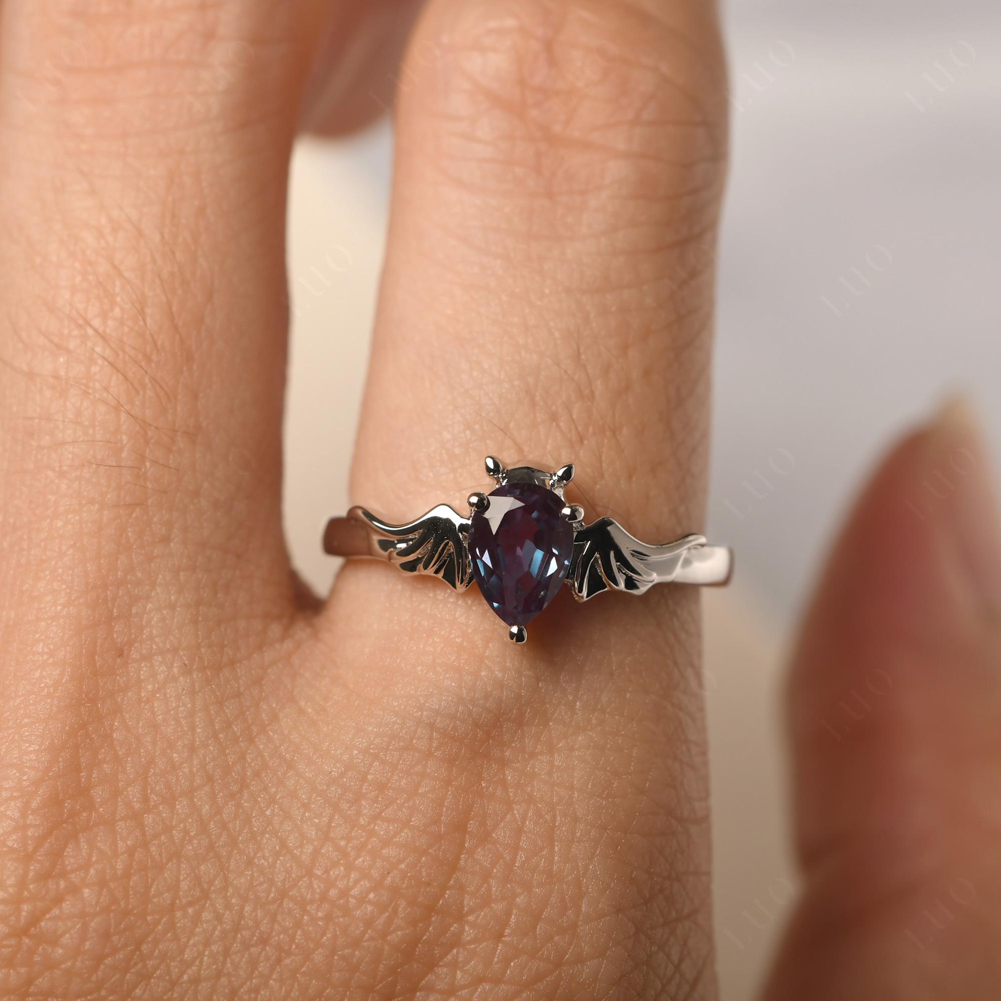 Alexandrite Bat Engagement Ring - LUO Jewelry 