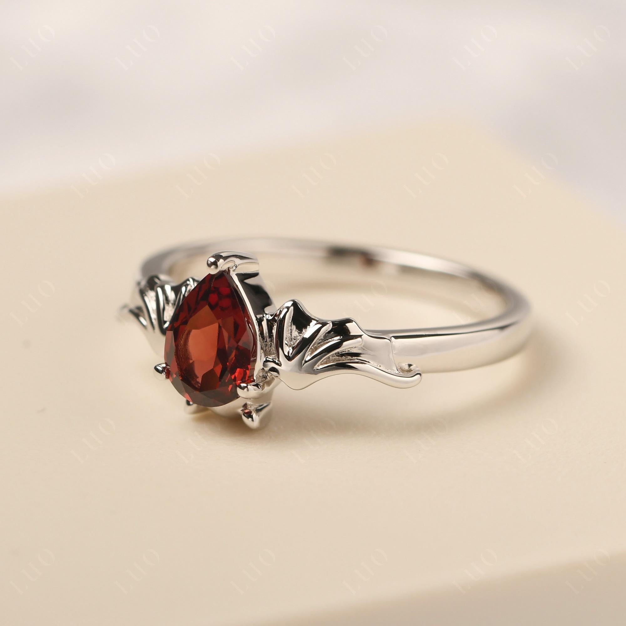 Garnet Bat Ring - LUO Jewelry 