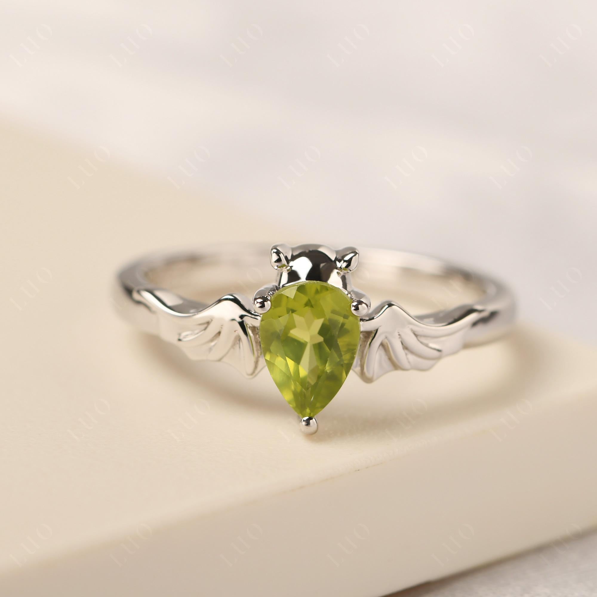 Peridot Gothic Promise Ring - LUO Jewelry 