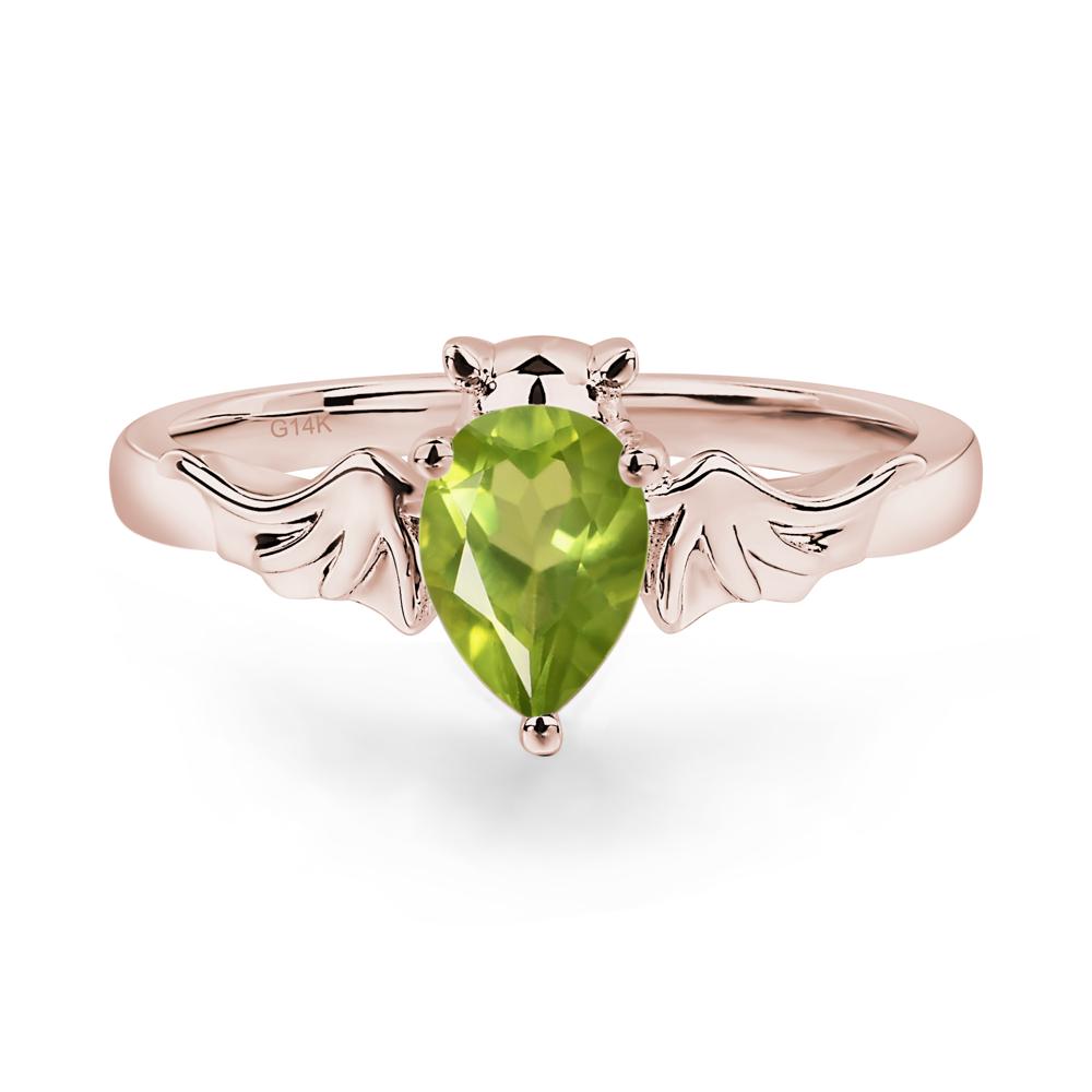 Peridot Gothic Promise Ring - LUO Jewelry #metal_14k rose gold
