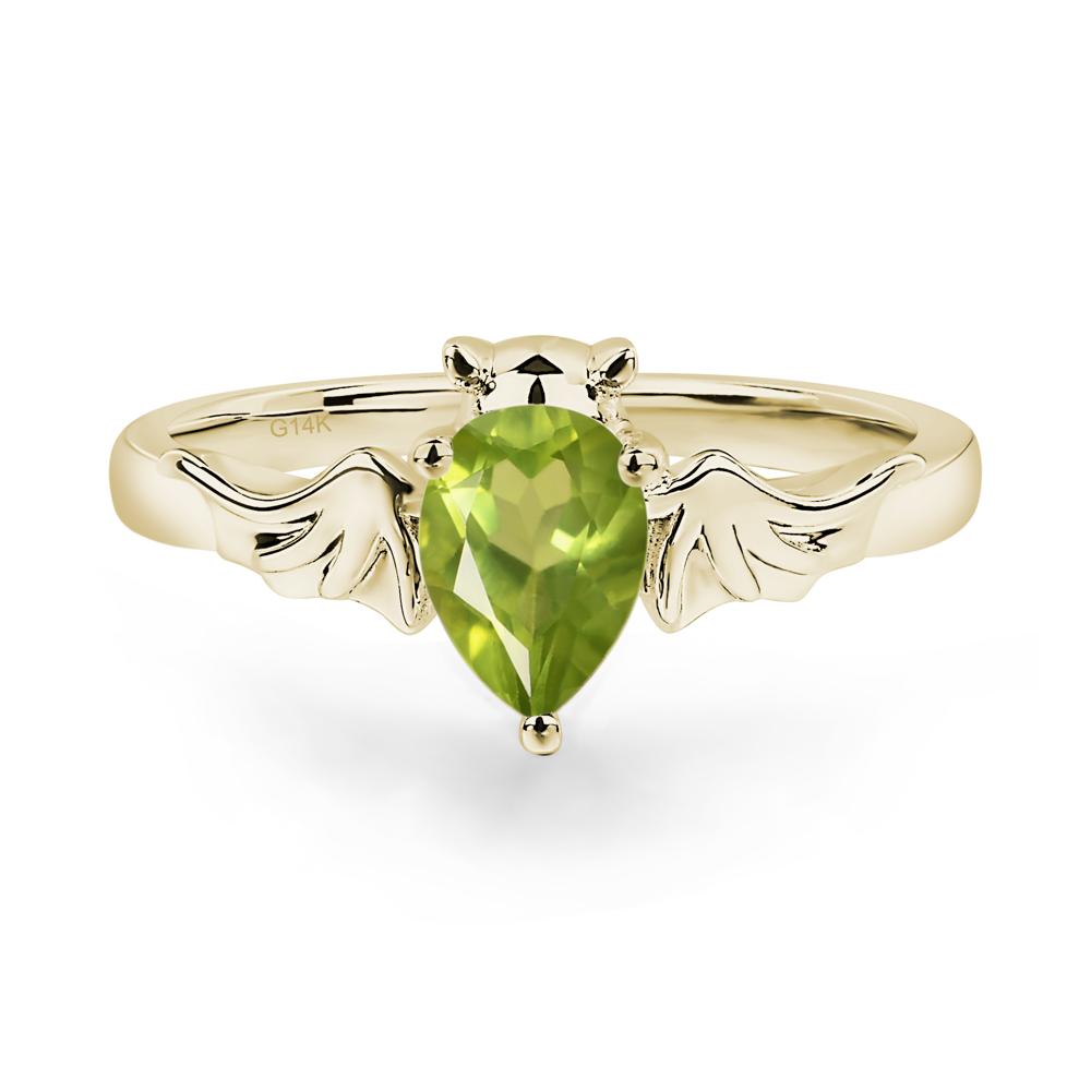Peridot Gothic Promise Ring - LUO Jewelry #metal_14k yellow gold