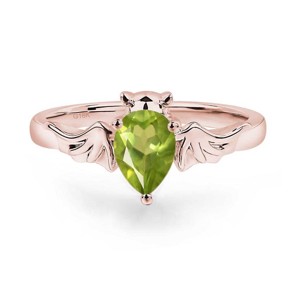 Peridot Gothic Promise Ring - LUO Jewelry #metal_18k rose gold