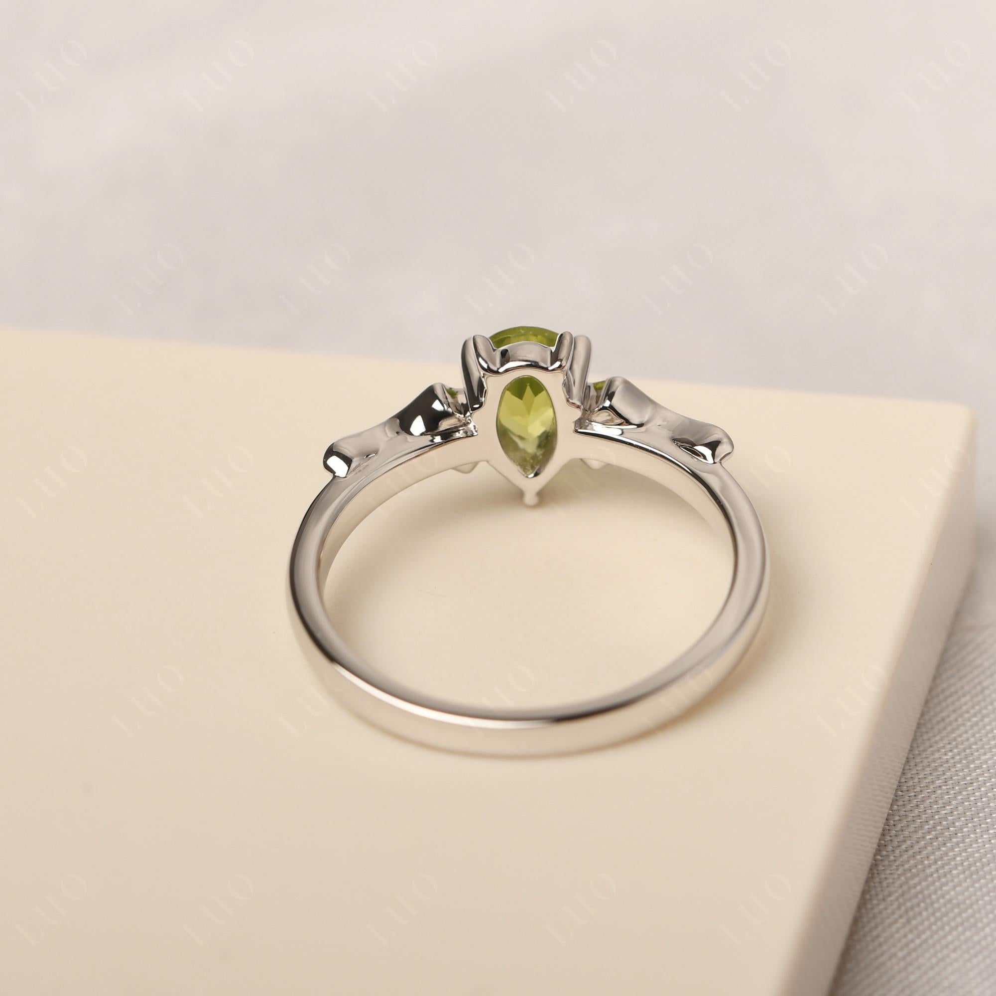 Peridot Gothic Promise Ring - LUO Jewelry 