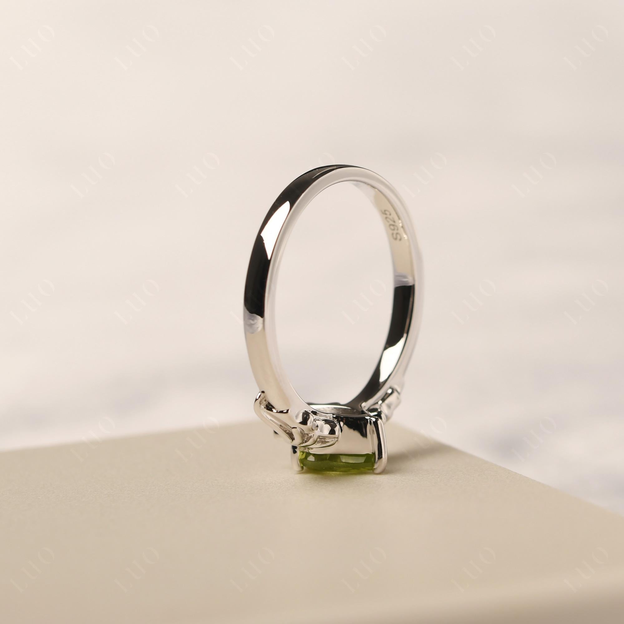 Peridot Gothic Promise Ring - LUO Jewelry 