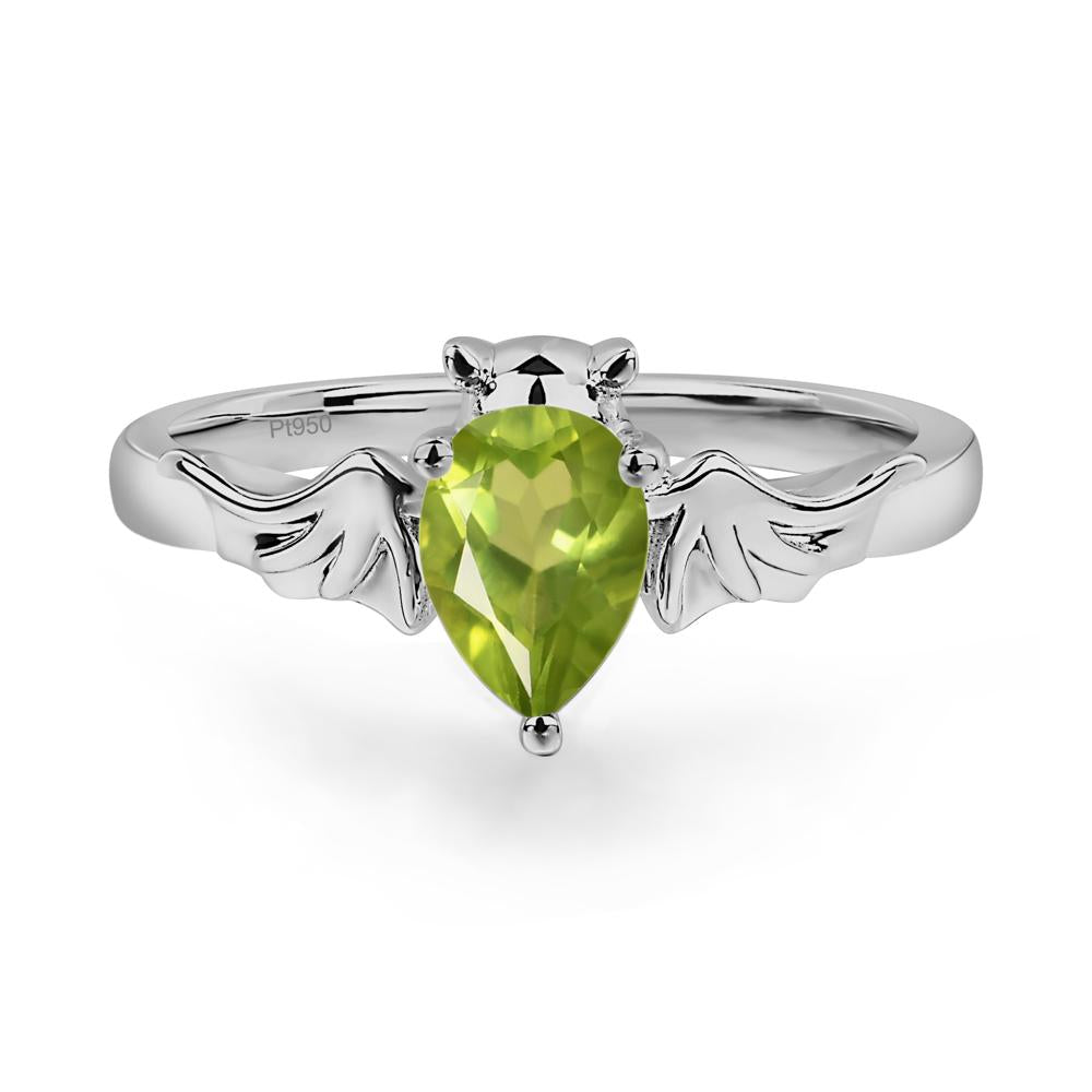 Peridot Gothic Promise Ring - LUO Jewelry #metal_platinum
