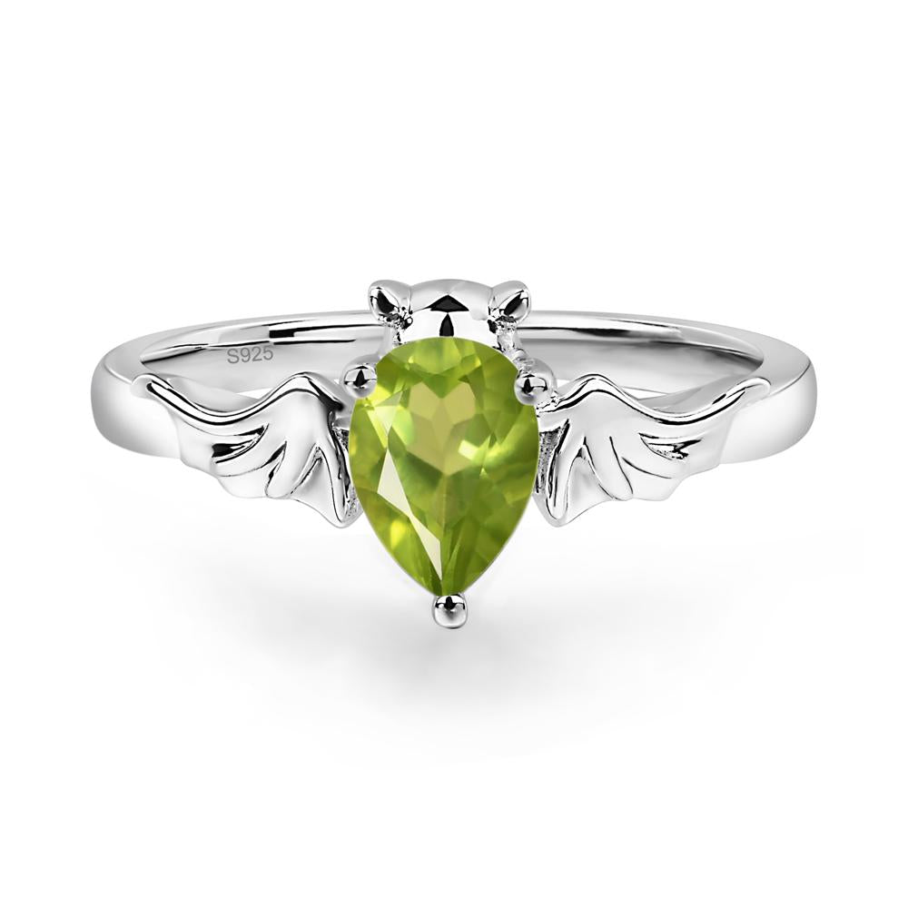 Peridot Gothic Promise Ring - LUO Jewelry #metal_sterling silver