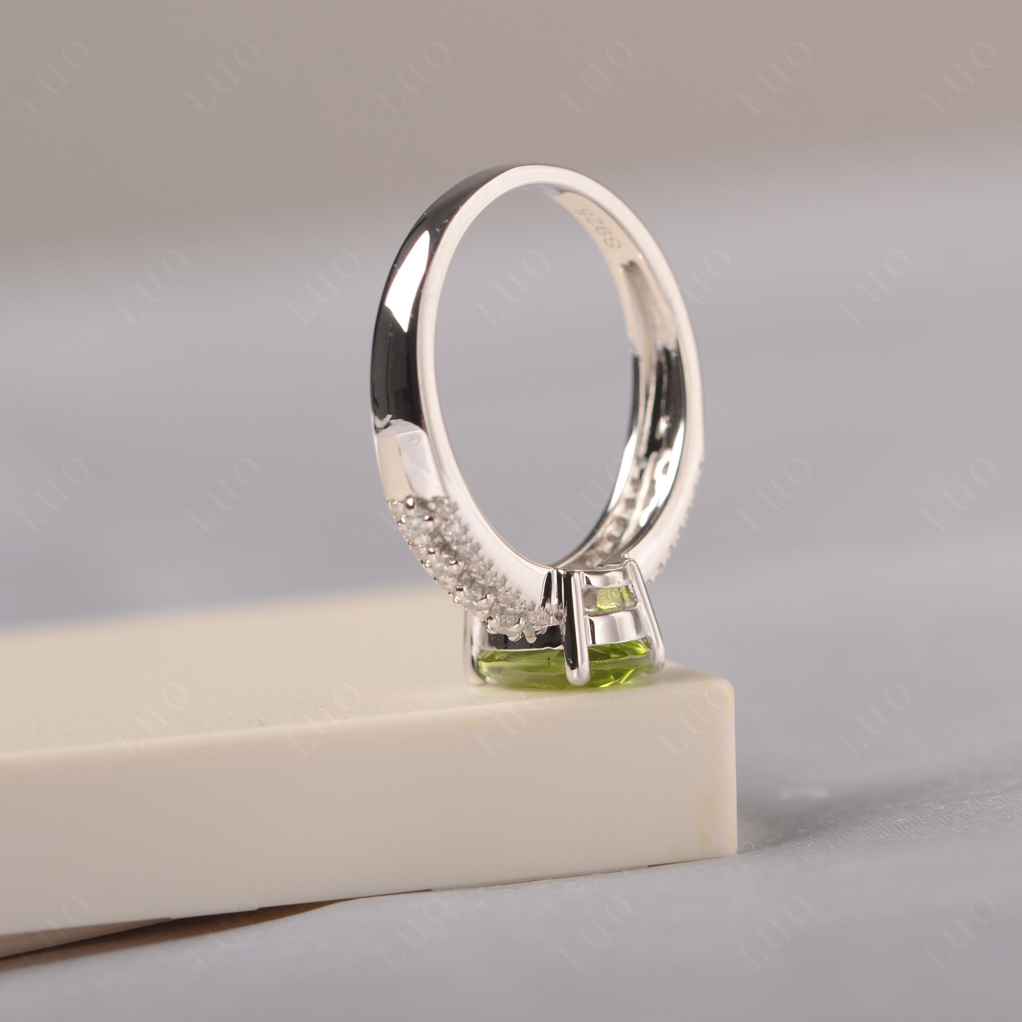 Peridot Pear Shaped Promise Ring - LUO Jewelry 