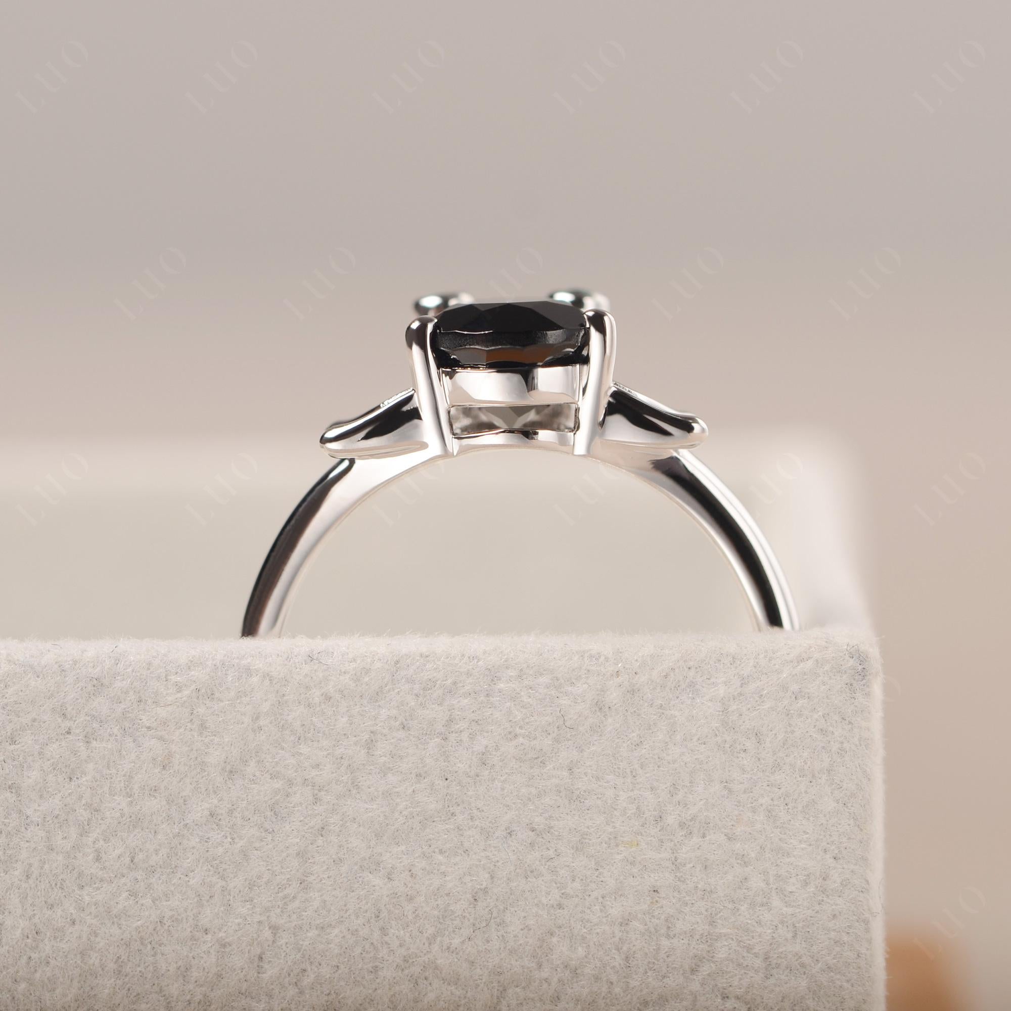Black Spinel Frog Ring - LUO Jewelry 