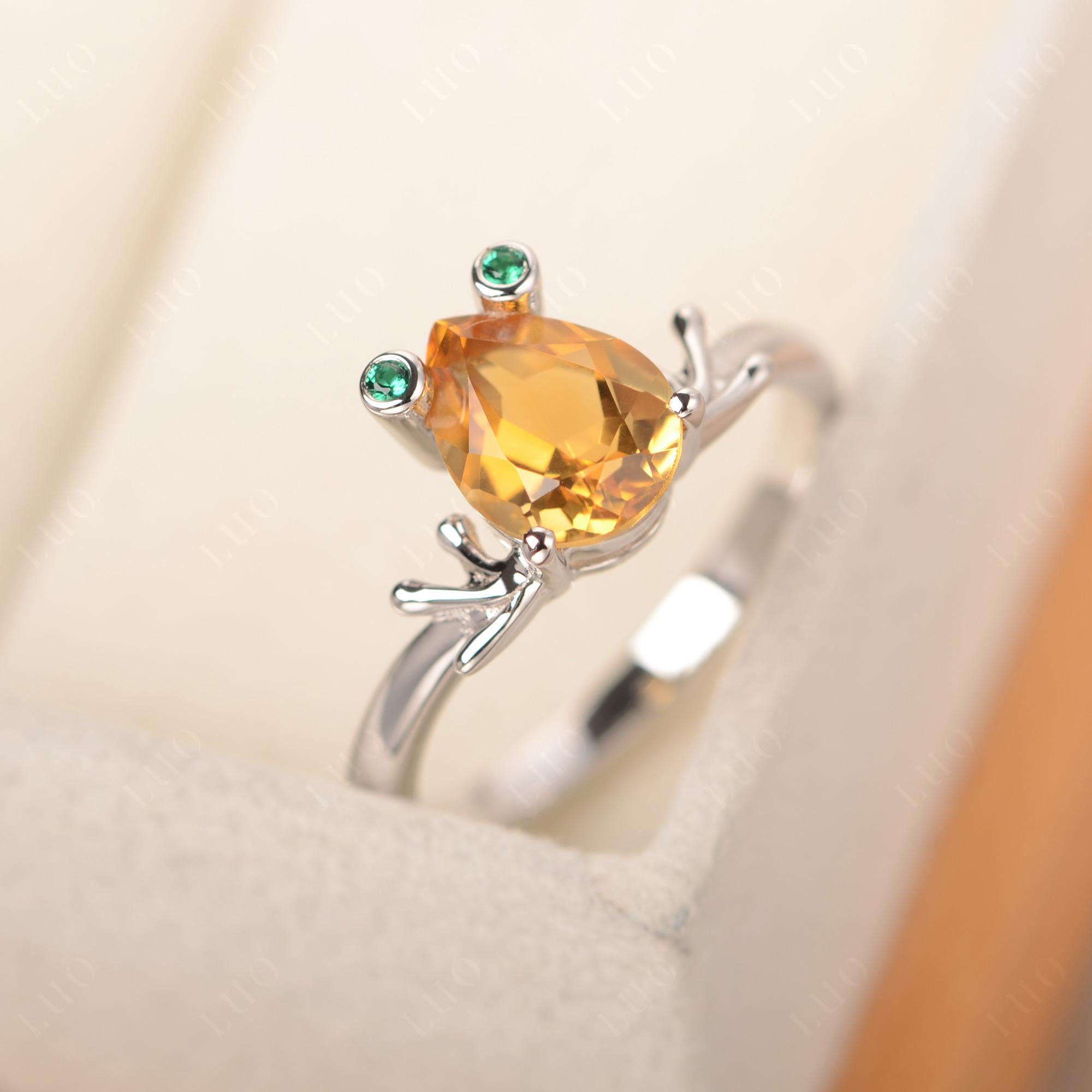 Citrine Frog Promise Ring - LUO Jewelry 