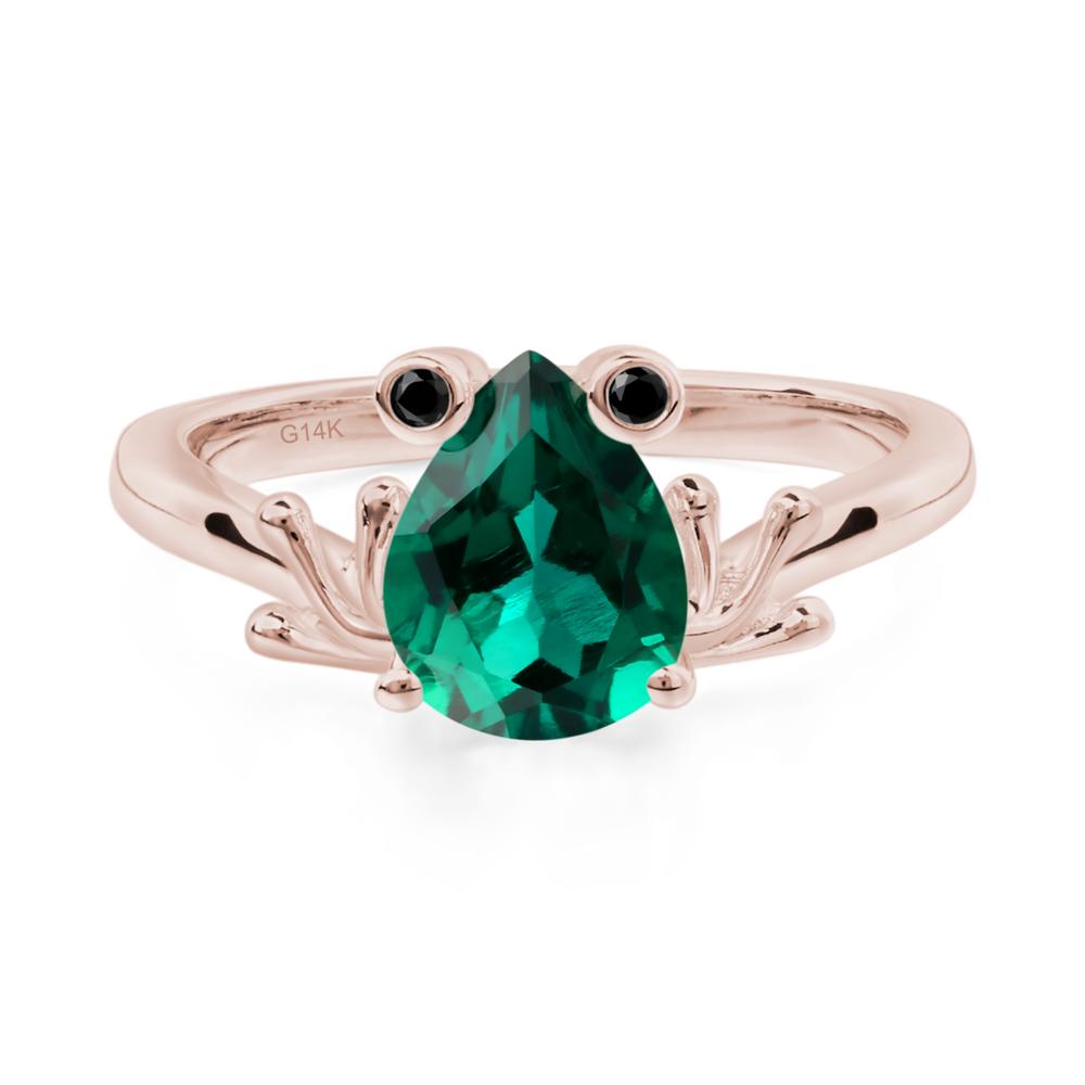 Emerald Frog Engagement Ring - LUO Jewelry #metal_14k rose gold