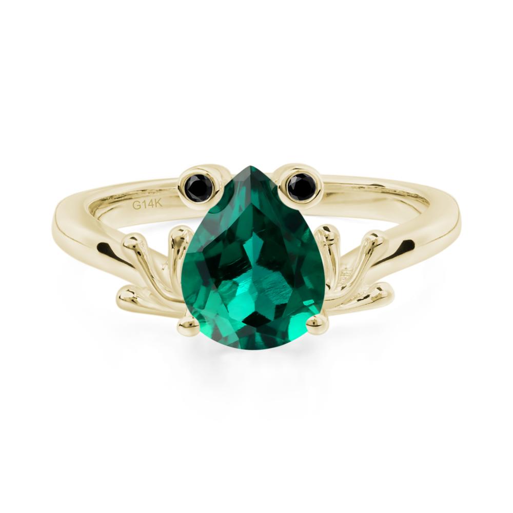 Emerald Frog Engagement Ring - LUO Jewelry #metal_14k yellow gold
