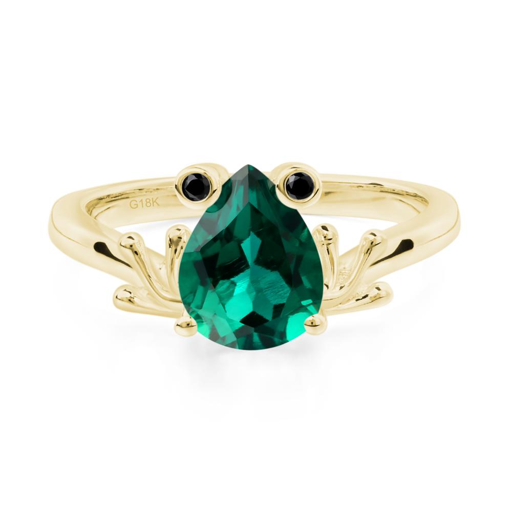 Emerald Frog Engagement Ring - LUO Jewelry #metal_18k yellow gold