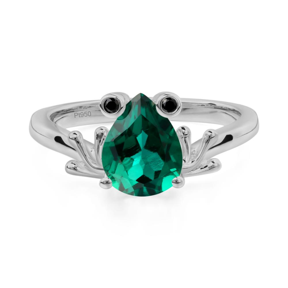 Emerald Frog Engagement Ring - LUO Jewelry #metal_platinum