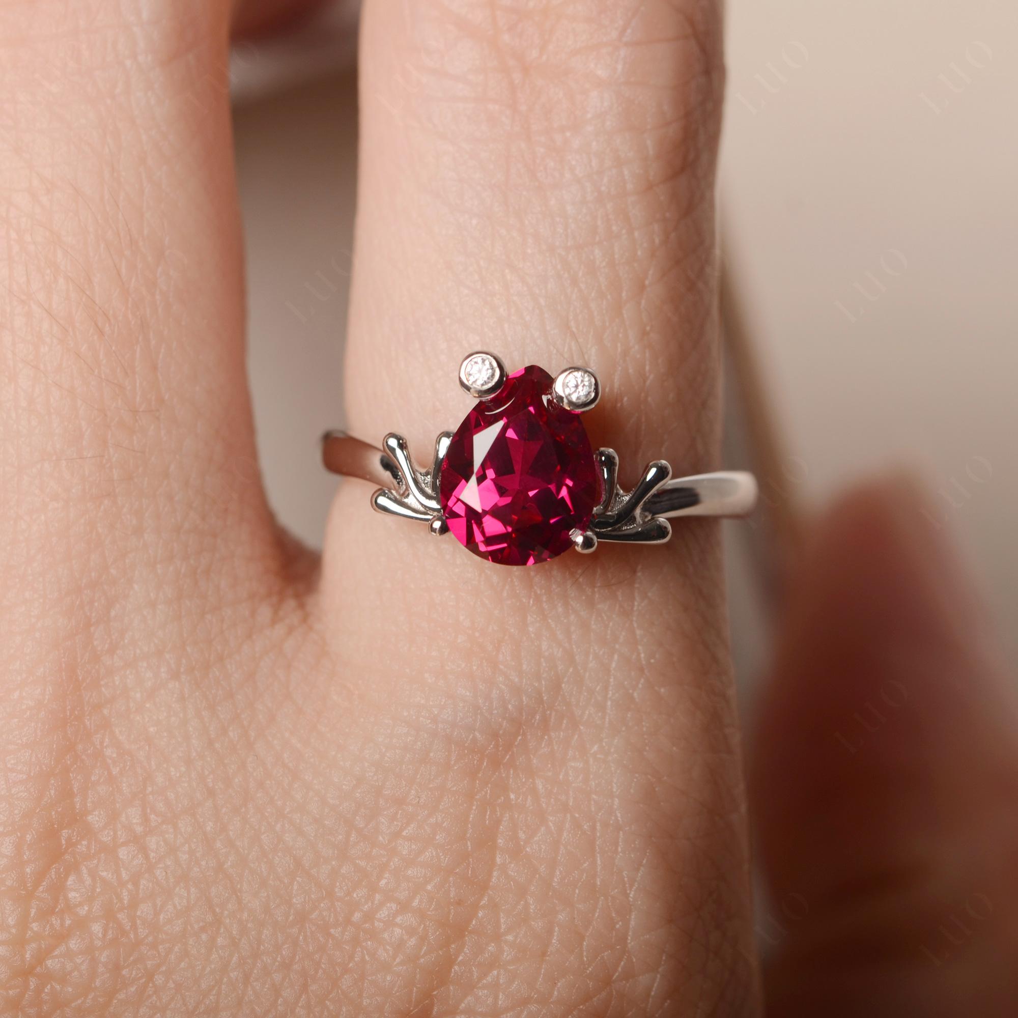 Ruby Frog Promise Ring - LUO Jewelry 