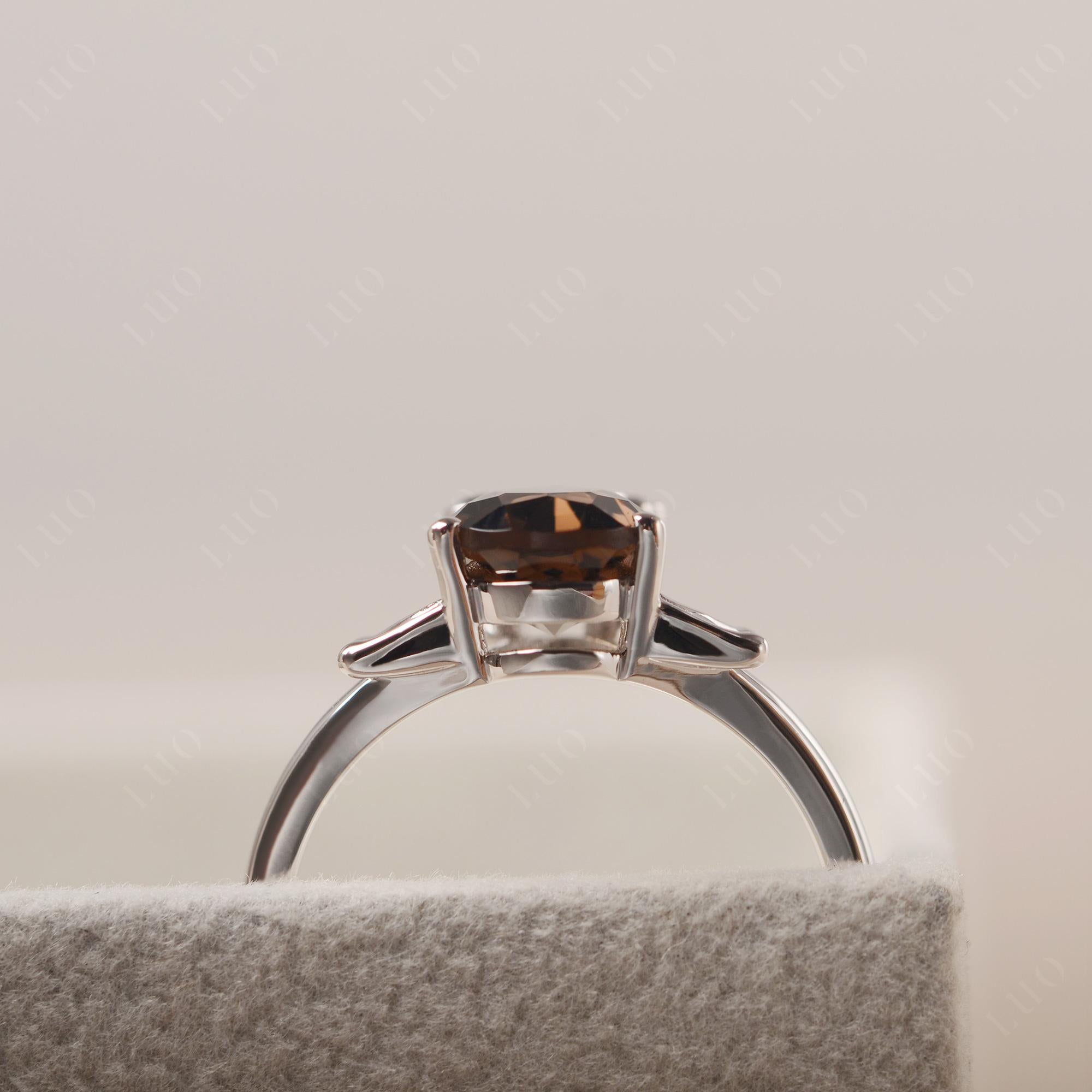 Smoky Quartz Frog Ring - LUO Jewelry 
