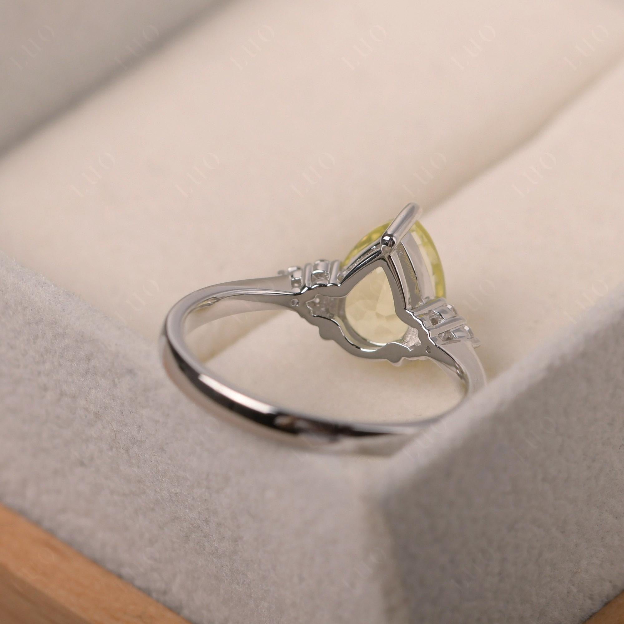 Pear Shaped Lemon Quartz Promise Ring - LUO Jewelry 
