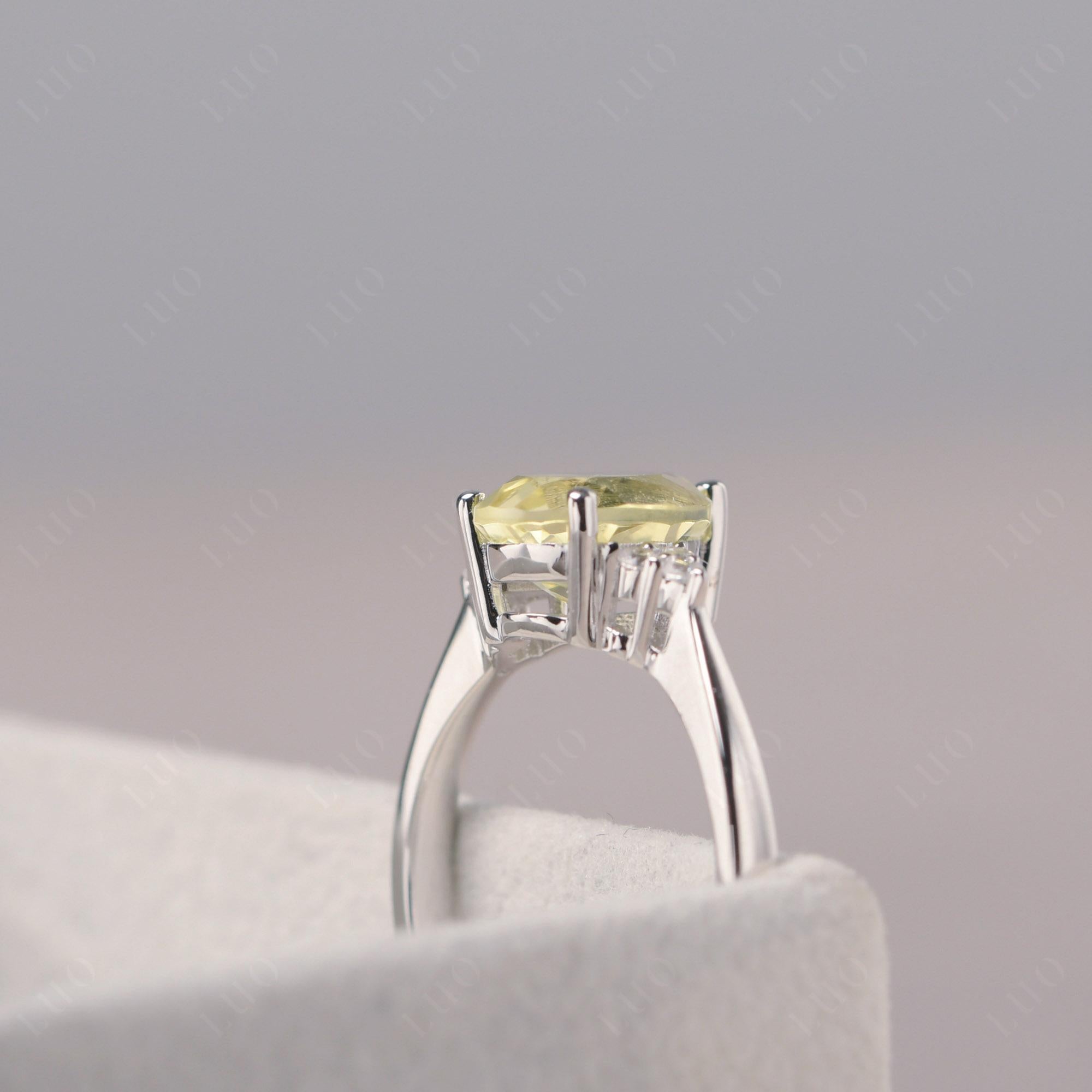 Pear Shaped Lemon Quartz Promise Ring - LUO Jewelry 