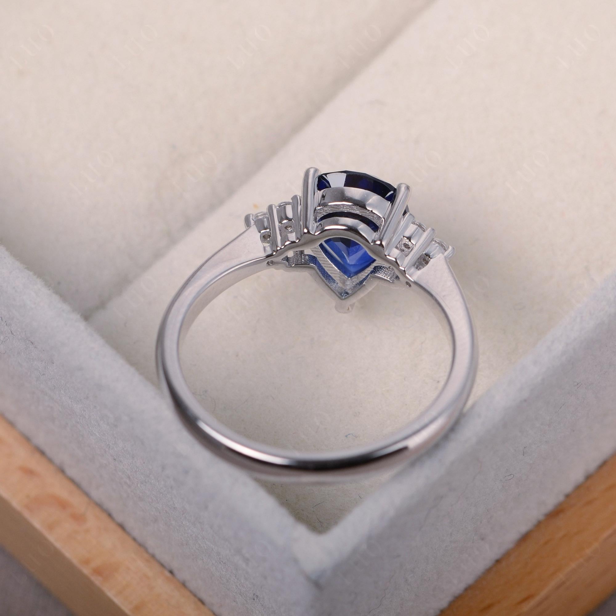 Pear Shaped Sapphire Promise Ring - LUO Jewelry 