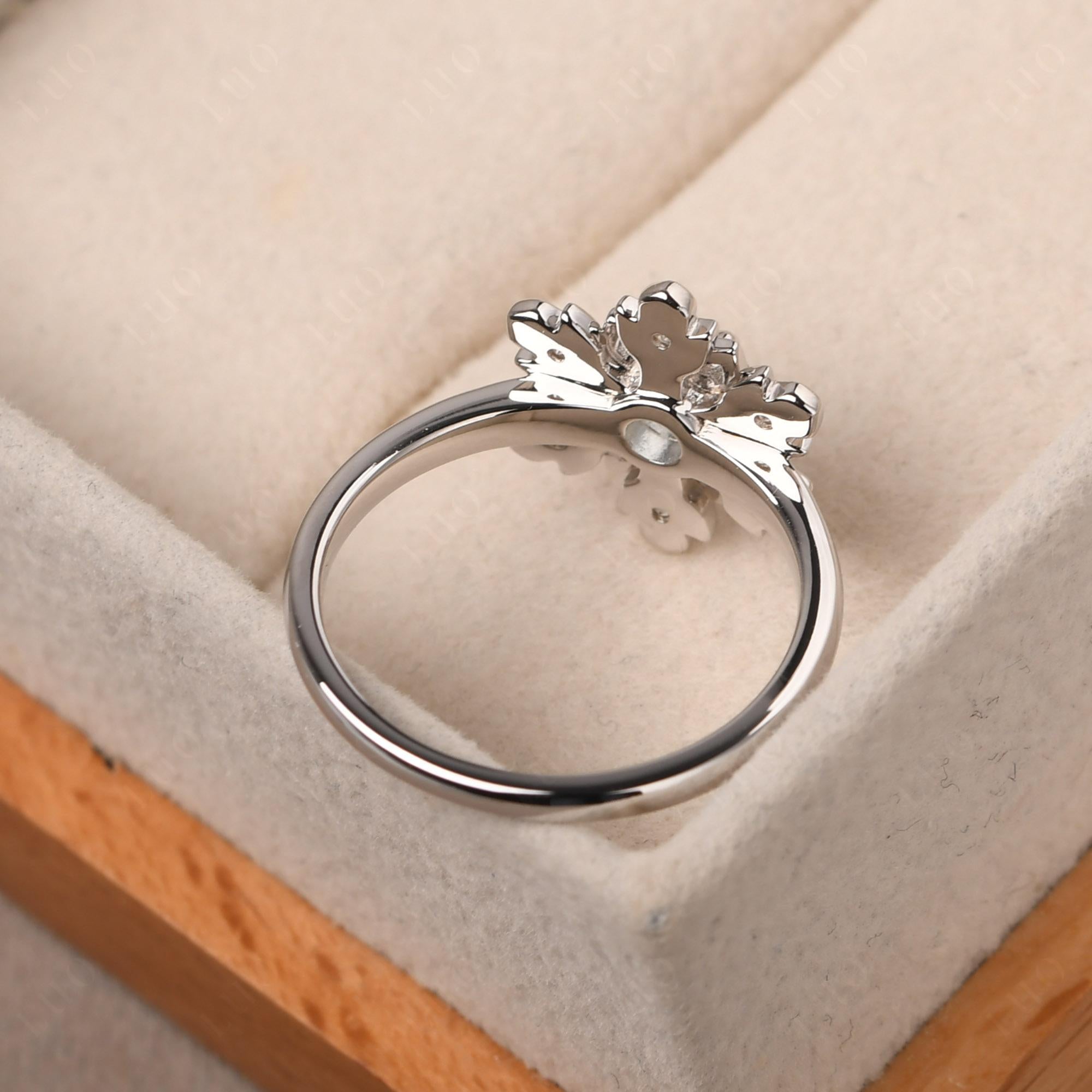 Aquamarine Snowflake Ring - LUO Jewelry 