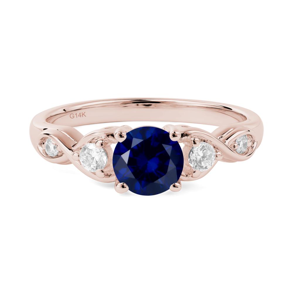 Sapphire Twisted Ring - LUO Jewelry #metal_14k rose gold