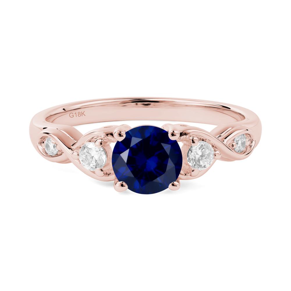Sapphire Twisted Ring - LUO Jewelry #metal_18k rose gold