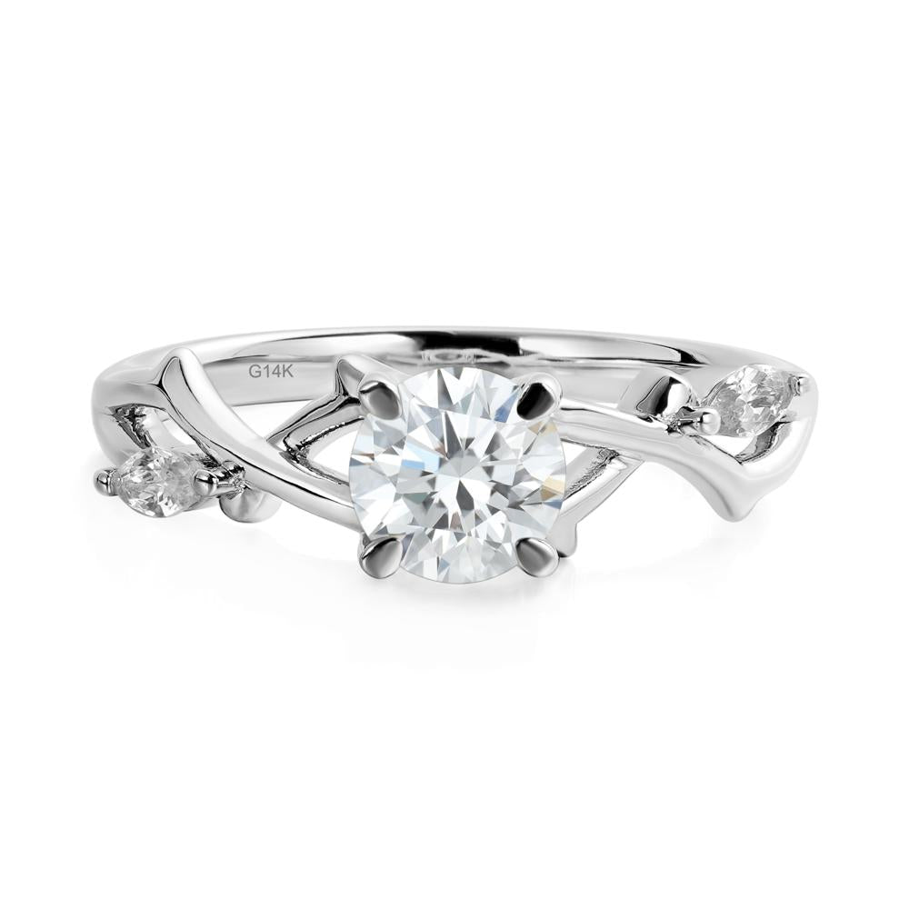 Diamond Twig Engagement Ring - LUO Jewelry #metal_14k white gold