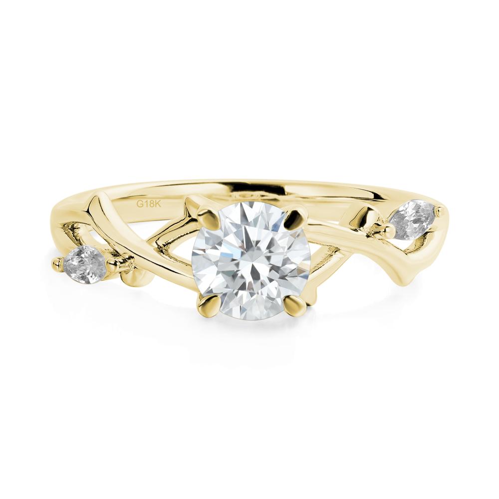 Diamond Twig Engagement Ring - LUO Jewelry #metal_18k yellow gold