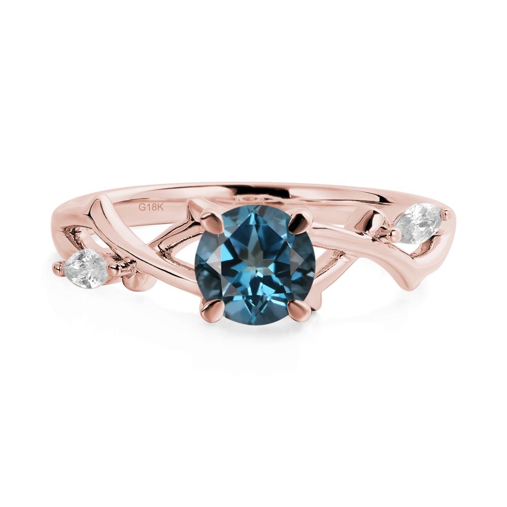 London Blue Topaz Twig Promise Ring - LUO Jewelry #metal_18k rose gold