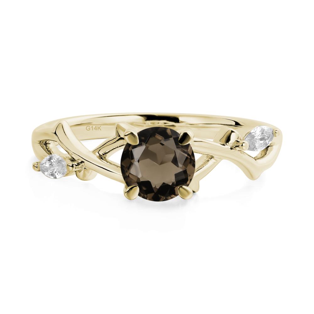 Smoky Quartz Twig Promise Ring - LUO Jewelry #metal_14k yellow gold