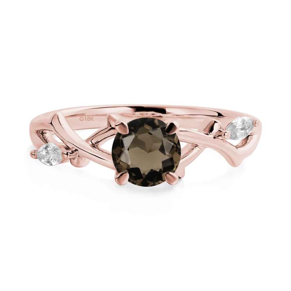 Smoky Quartz Twig Promise Ring - LUO Jewelry #metal_18k rose gold