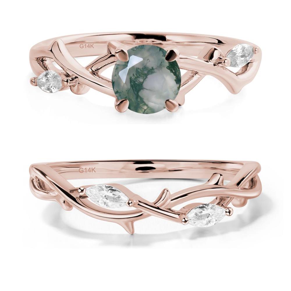 Moss Agate Twig Engagement Ring - LUO Jewelry #metal_xxxxx