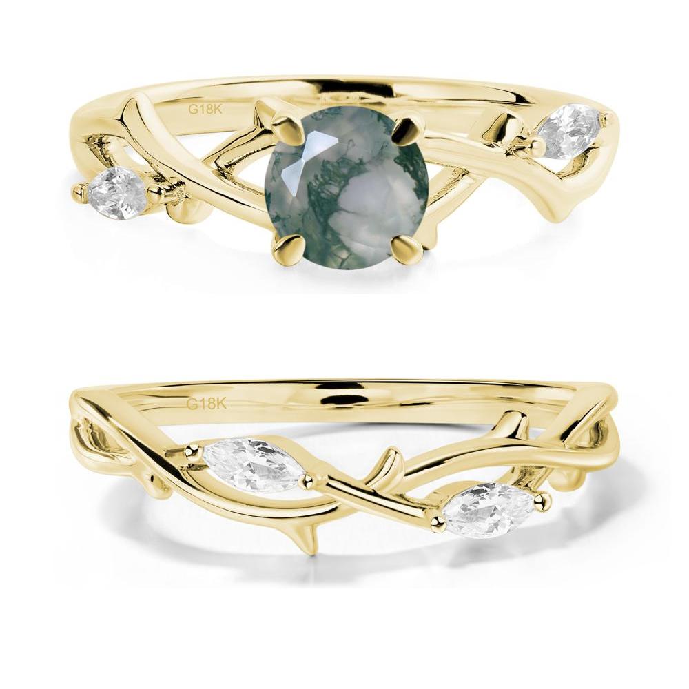 Moss Agate Twig Engagement Ring - LUO Jewelry #metal_xxxxx