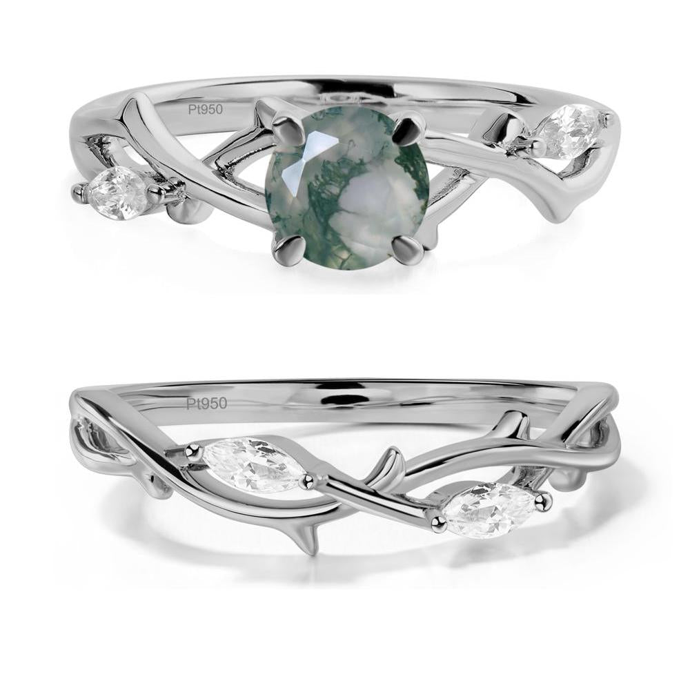 Moss Agate Twig Engagement Ring - LUO Jewelry #metal_xxxxx