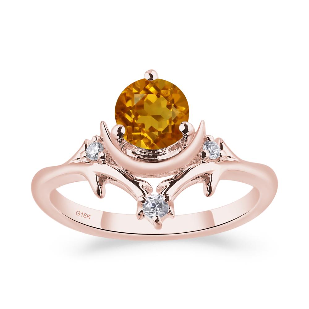 Citrine Star and Moon Engagement Ring - LUO Jewelry #metal_18k rose gold